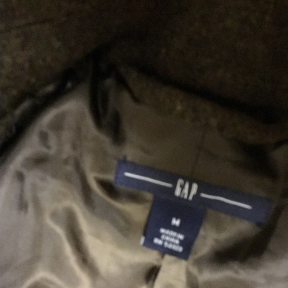 Gap Medium Dark Olive Wool Button Lined Jacket - image 2